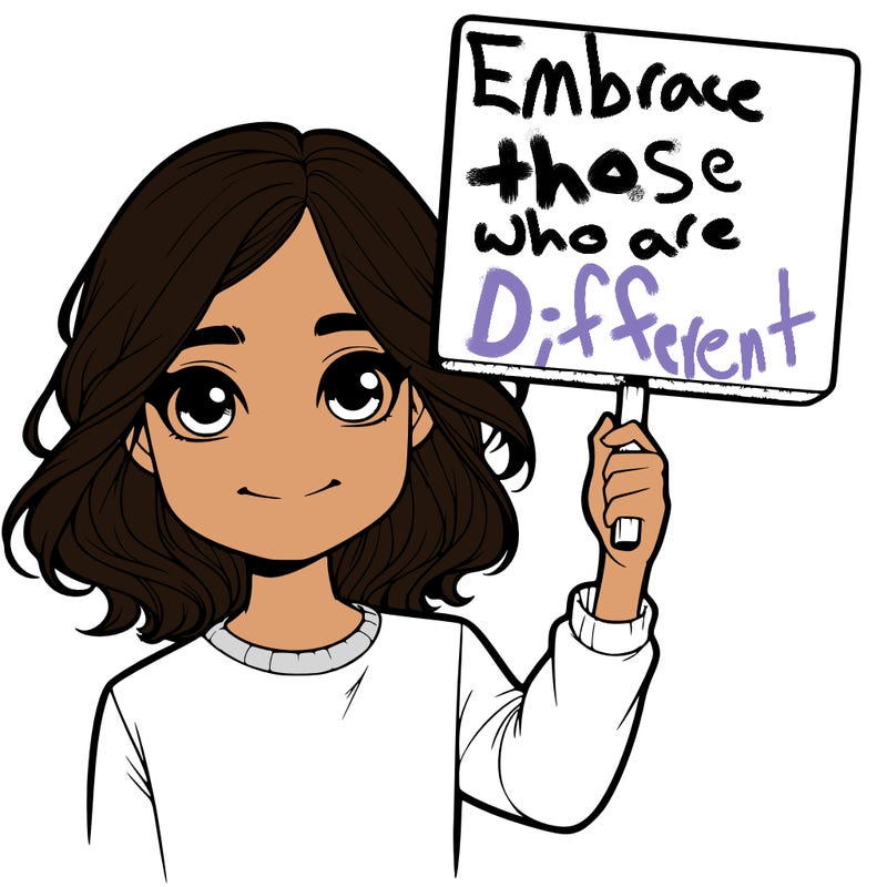 realistic girl holding up a sign