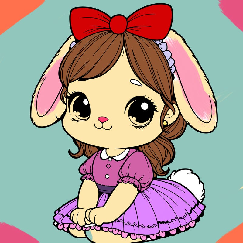 cute easter bunny girl realistic