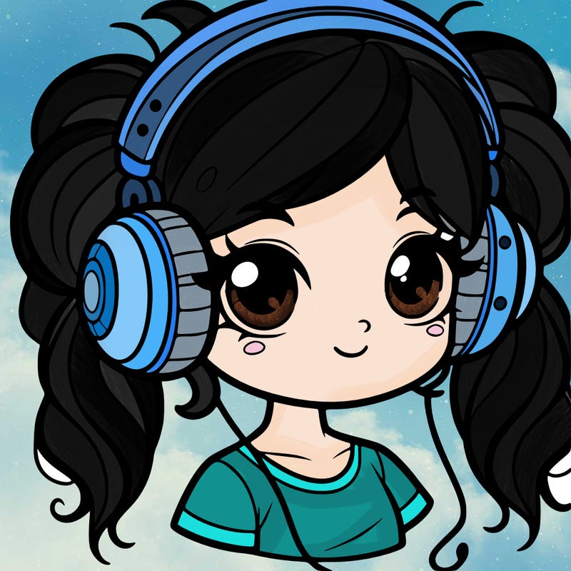 girl with headphones