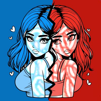 realistic girl split