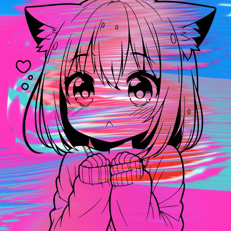 shy anime catgirl