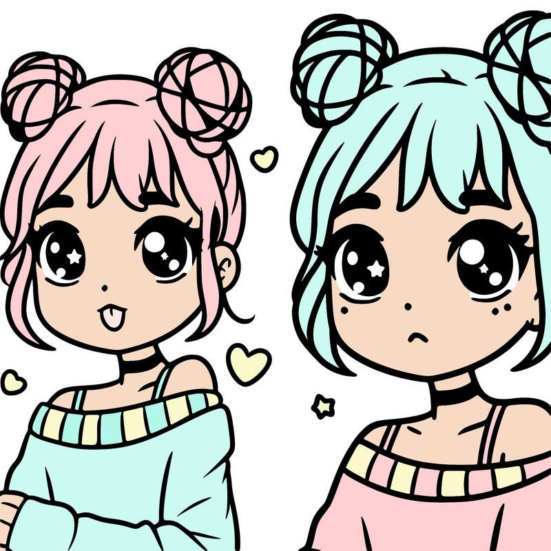 cute teenage girl with space buns