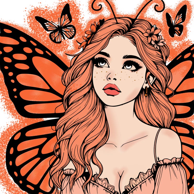 butterfly fairy realistic girl