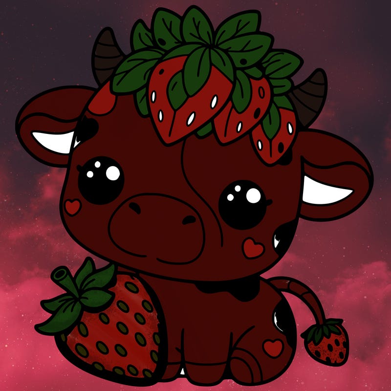 cute strawberry cow