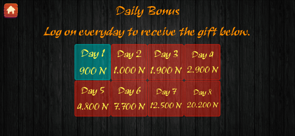 Pantalla de bonificación diaria en Ajedrez Online mostrando recompensas por iniciar sesión diariamente durante ocho días