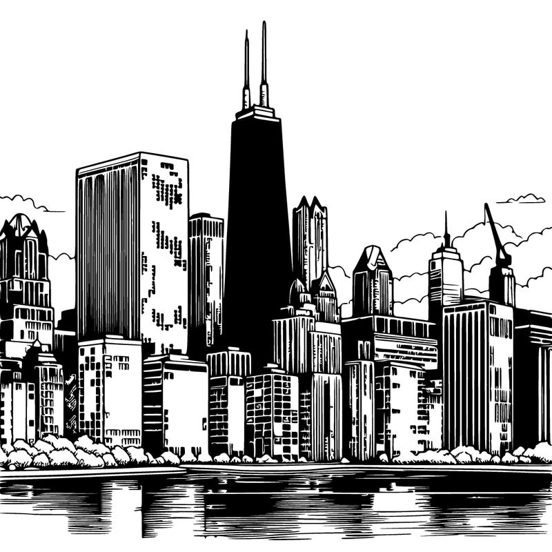 chicago skyline realistic