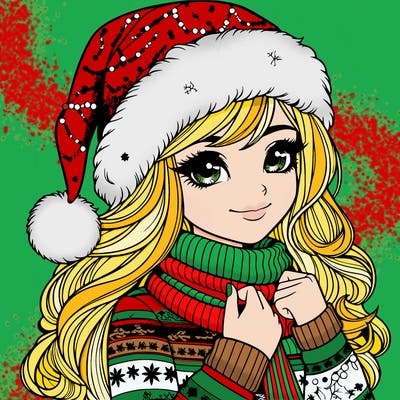 realistic christmas girl