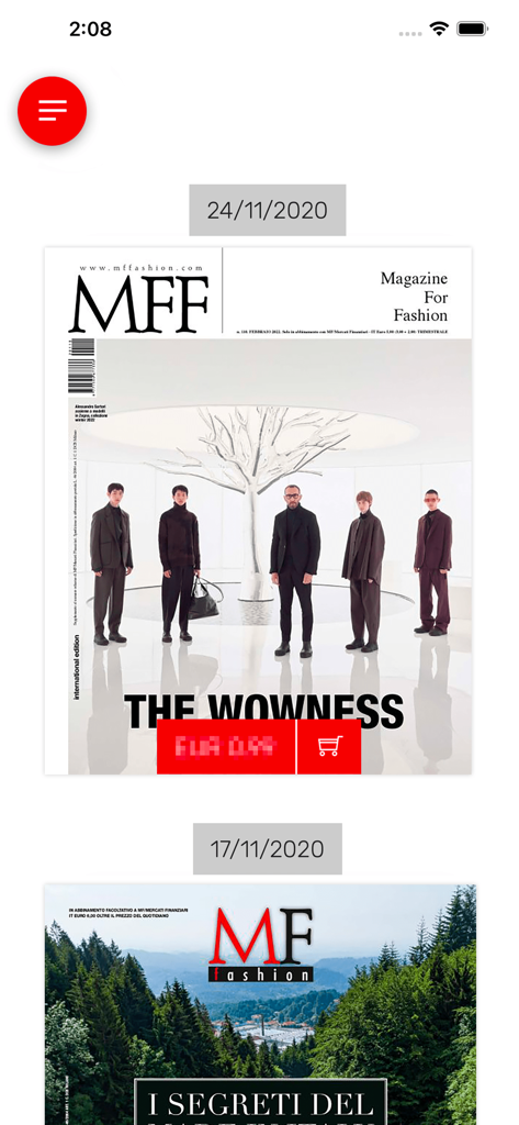 MF Fashion - Digital magazine newsstand in the MF Fashion app showing the MFF Magazine For Fashion cover