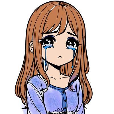 realistic girl crying