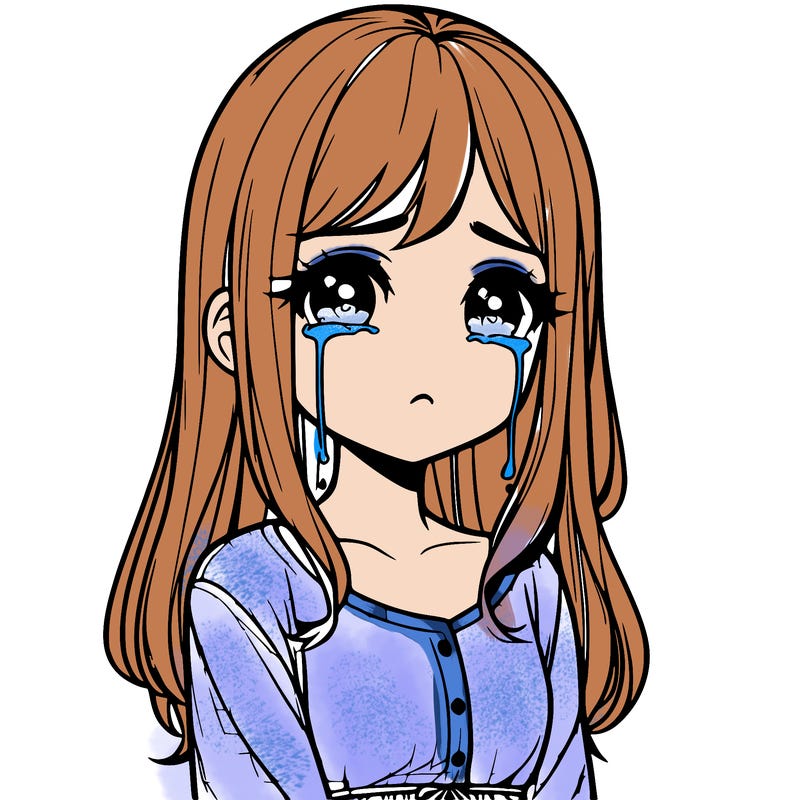 realistic girl crying