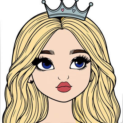a realistic girl with a crown on