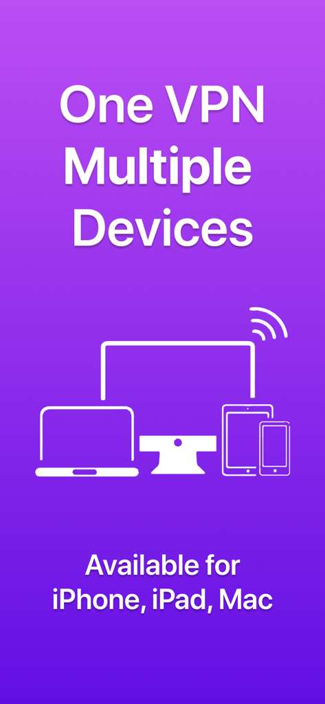 Graphic showing VPN ERO availability on iPhone, iPad, and Mac for multi-device security