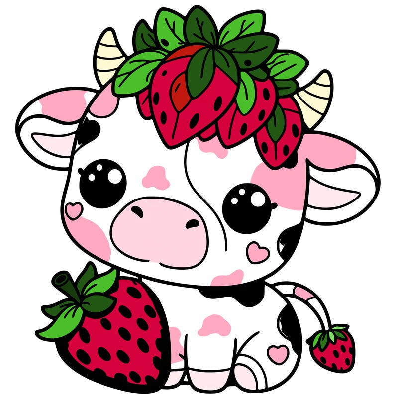 cute strawberry cow