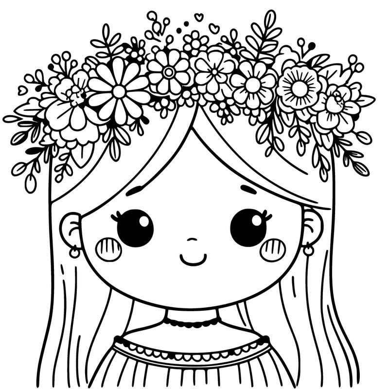 girl with flowers crown