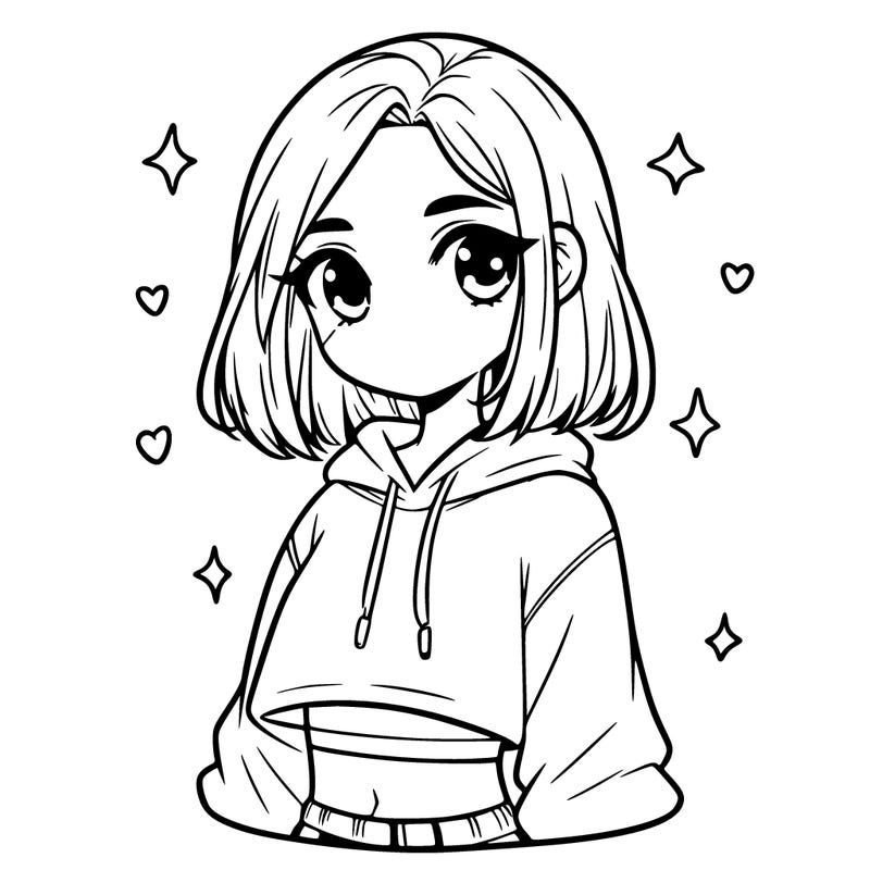 girl with a cropped hoodie on