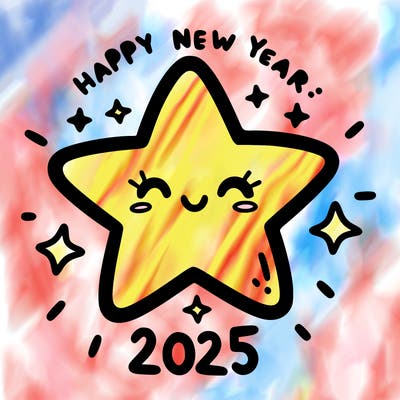 happy new year 2025 star wish