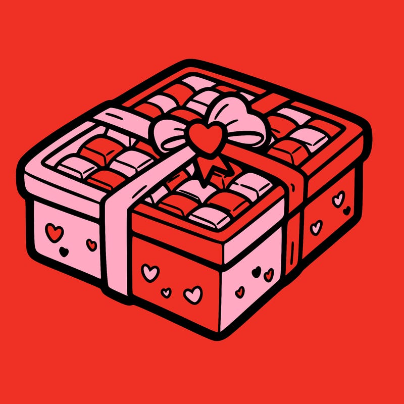 a box of chocolate for valentines day