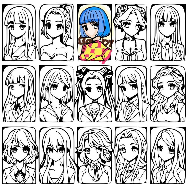 girls that look diffrent anime