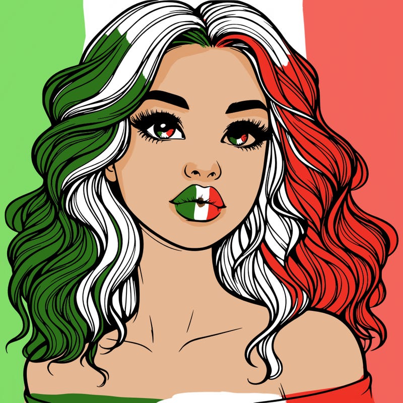 realistic girl with wavy hair and lips