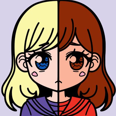 a split of a girl