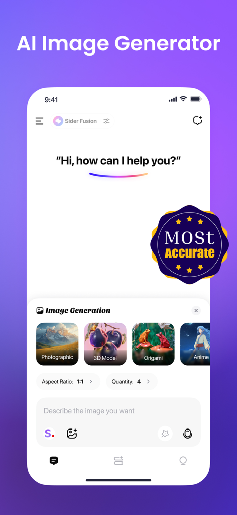 Sider: AI GPT Deep Chat - The Sider AI app interface displaying its AI image generation feature with multiple creative styles.