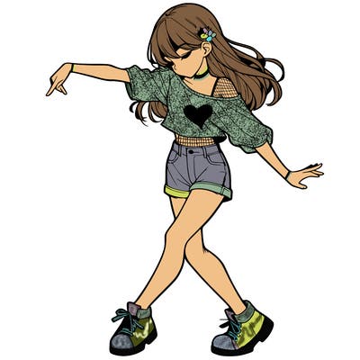 realistic girl danceing