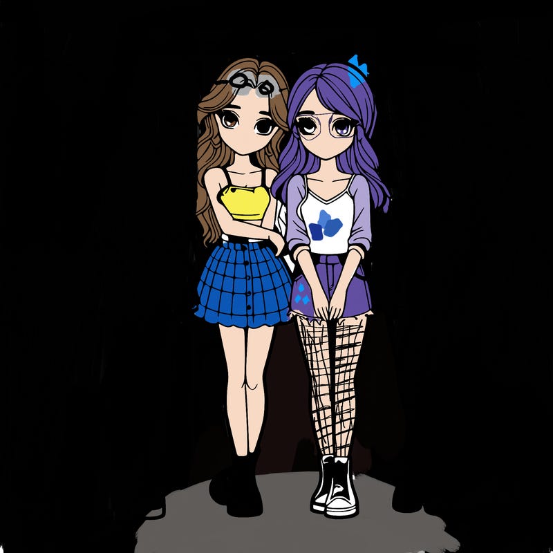 a group of girls realistic