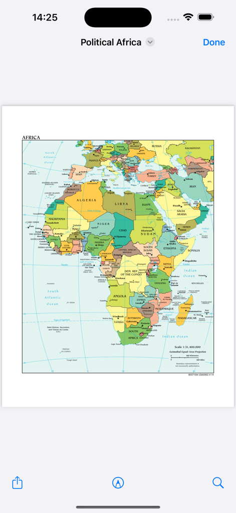 World Maps — Offline Atlas - A political map of Africa showing country boundaries and labels within the World Maps offline app.