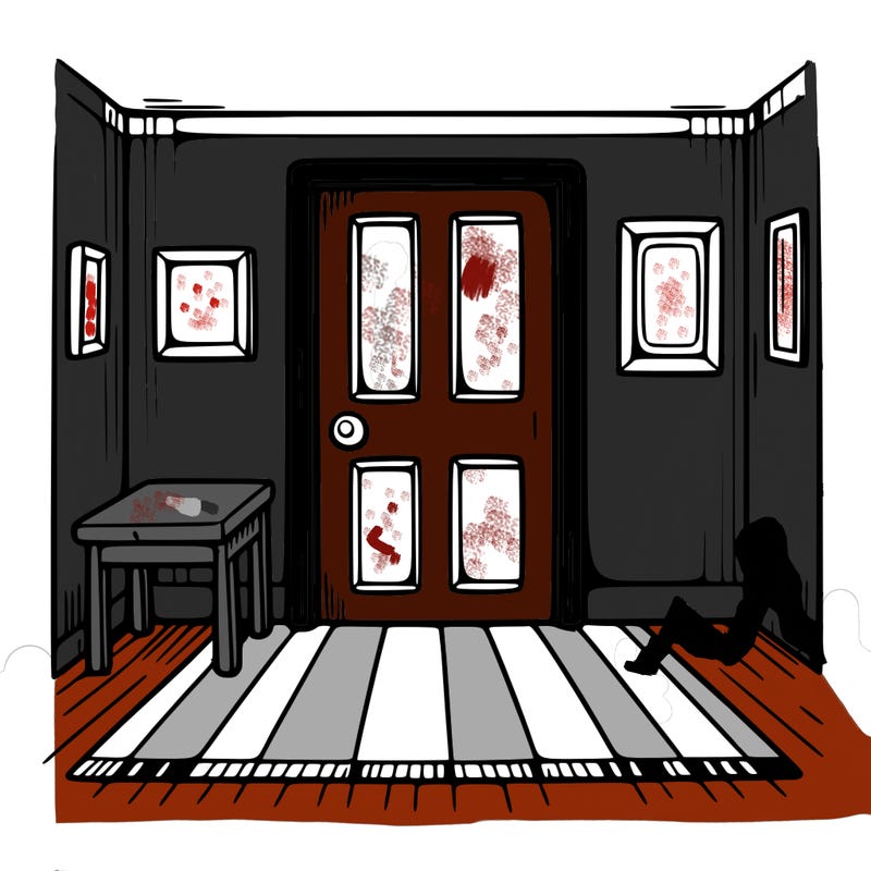 empty room with door