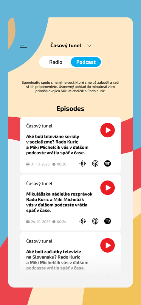 Rádio Vlna - Podcast episode list in the Radio Vlna mobile app