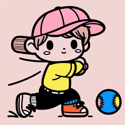 a kid playing baseball