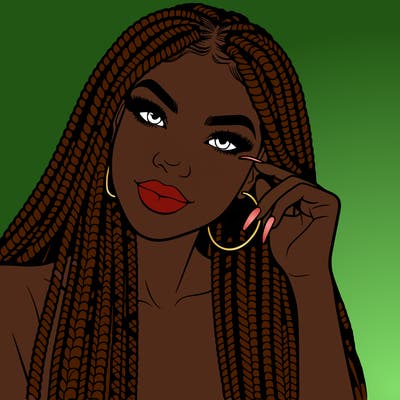 beautiful woman with box braids