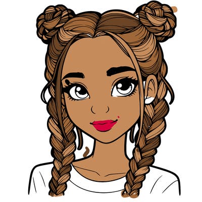 realistic girl with braids