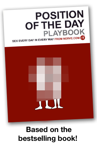 Nerve's Sex Position of the Day - Schermata introduttiva di Nerves Sex Position of the Day che mostra la copertina del Playbook basato sull'omonimo bestseller