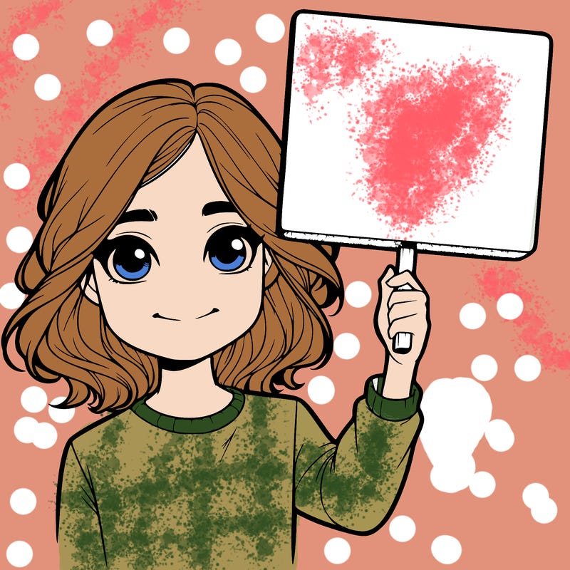 realistic girl holding up a sign