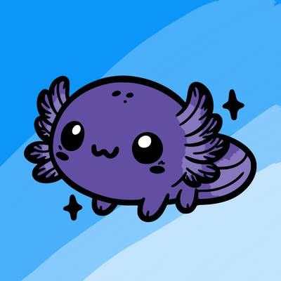 cute easy baby axolotl