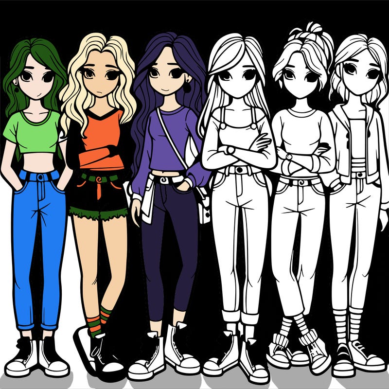 a group of teenage girls in a line