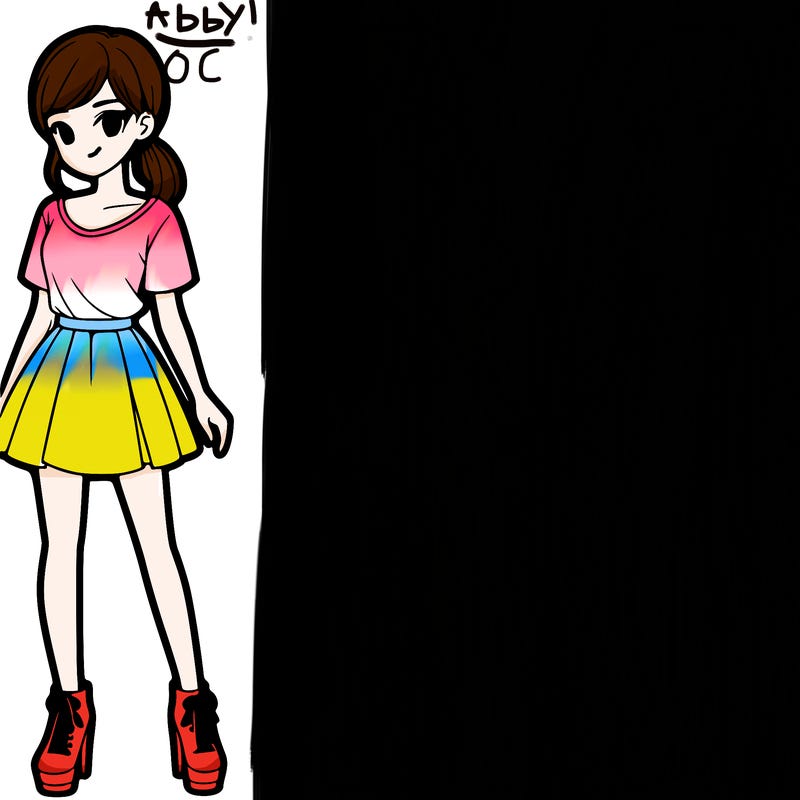 a girl in a short shirt skirt and heels