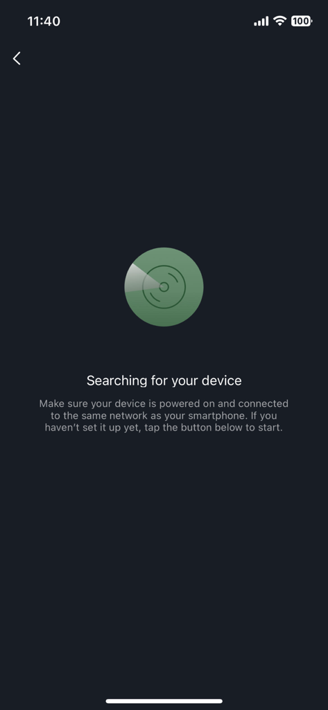 Holo-Home - Holo-Home app interface searching for a smart audio device