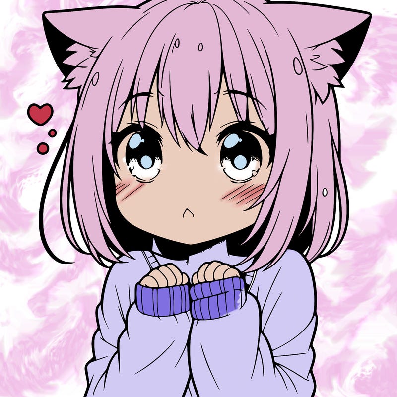 shy anime catgirl