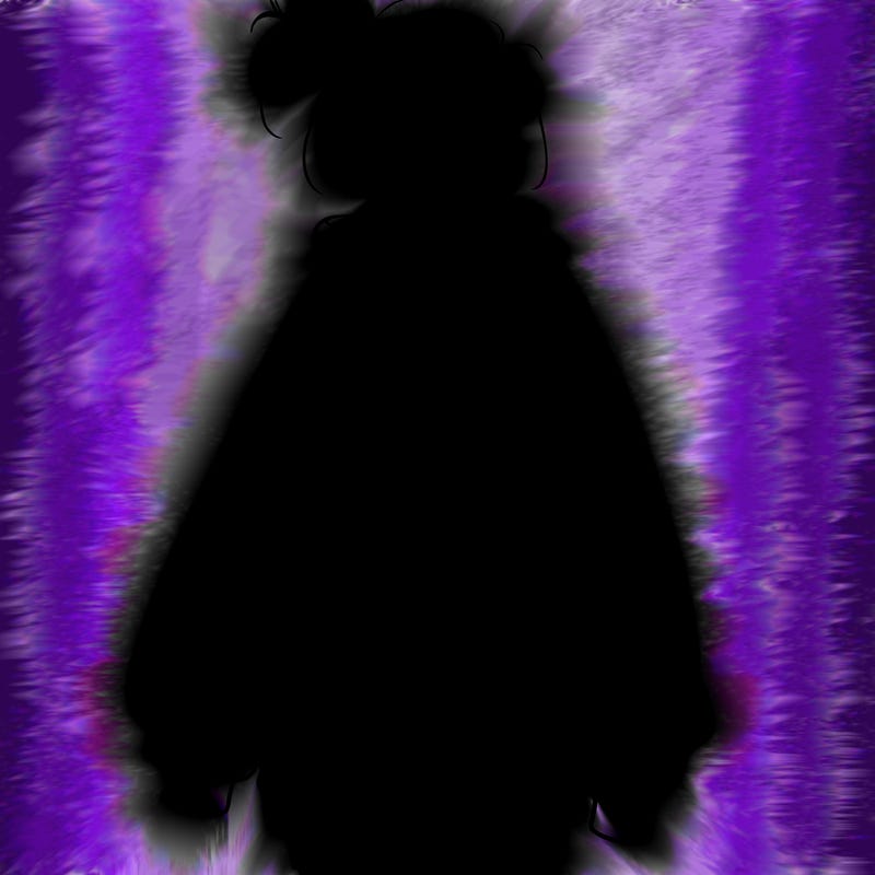 realistic girl with a oversized sweatshirt on and a bun