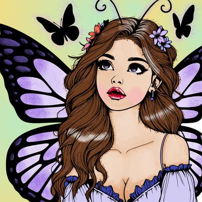 butterfly fairy realistic girl