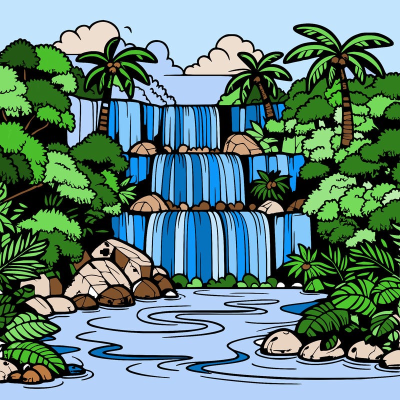 waterfall in jungle
