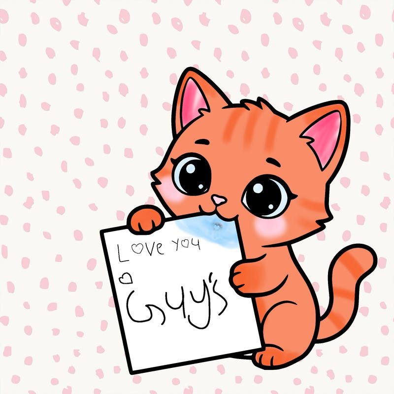 a small cat with a blank sheet of paper in its hand. the cat is sooooooo cute!