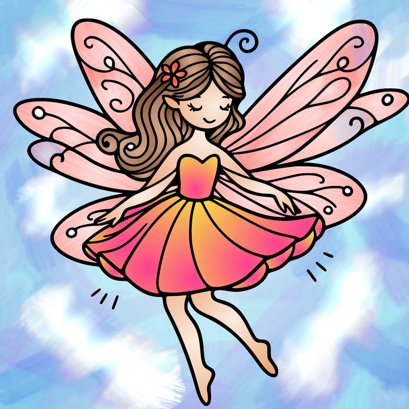 create a fairy with wings flying