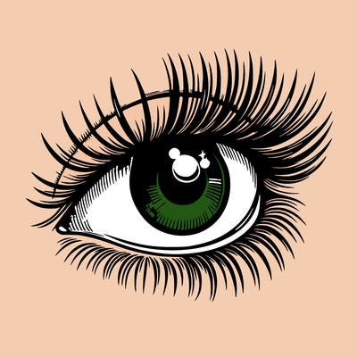 realistic eye long eylashes