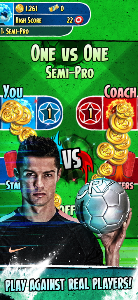 Cristiano Ronaldo Kick n Run 1v1 match mode screen