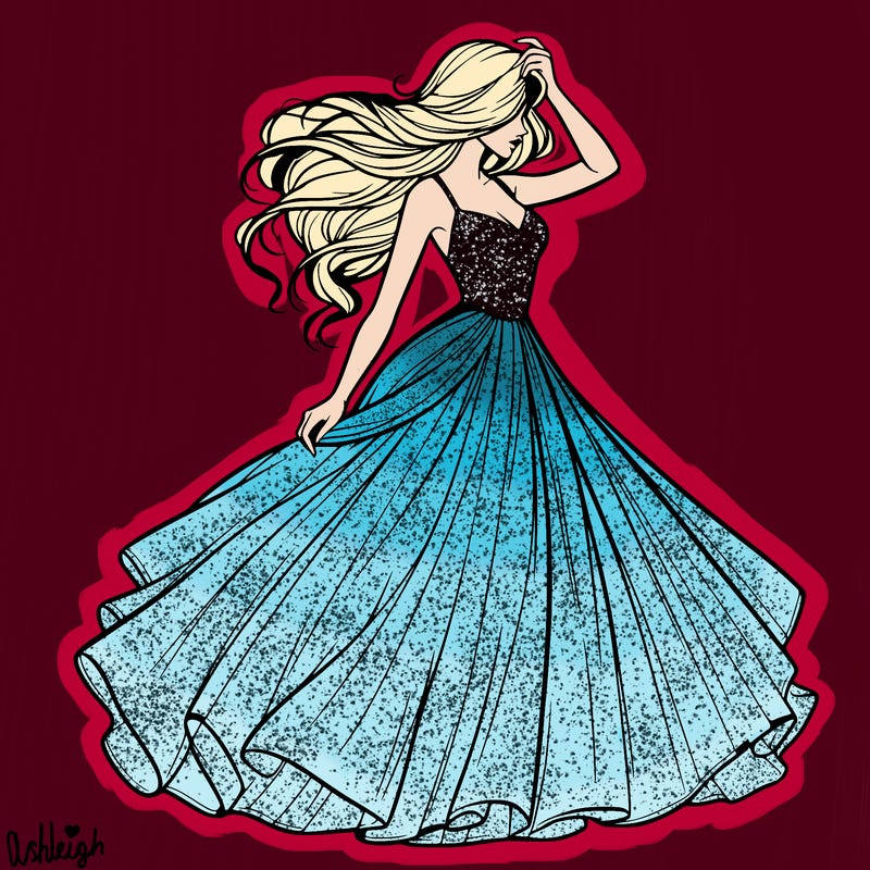 realistic woman with dress flowing in the wind