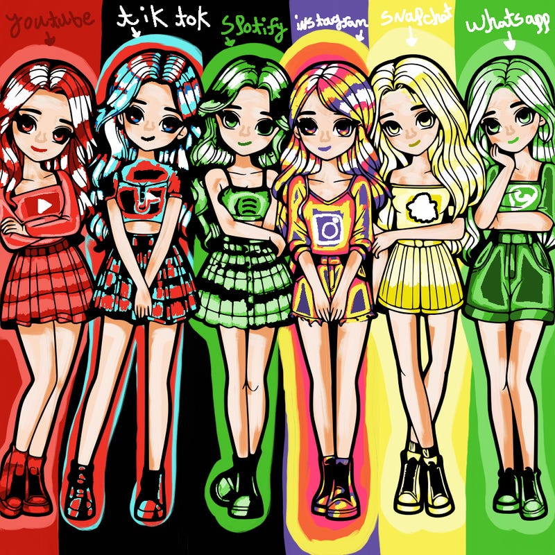 a group of girls realistic