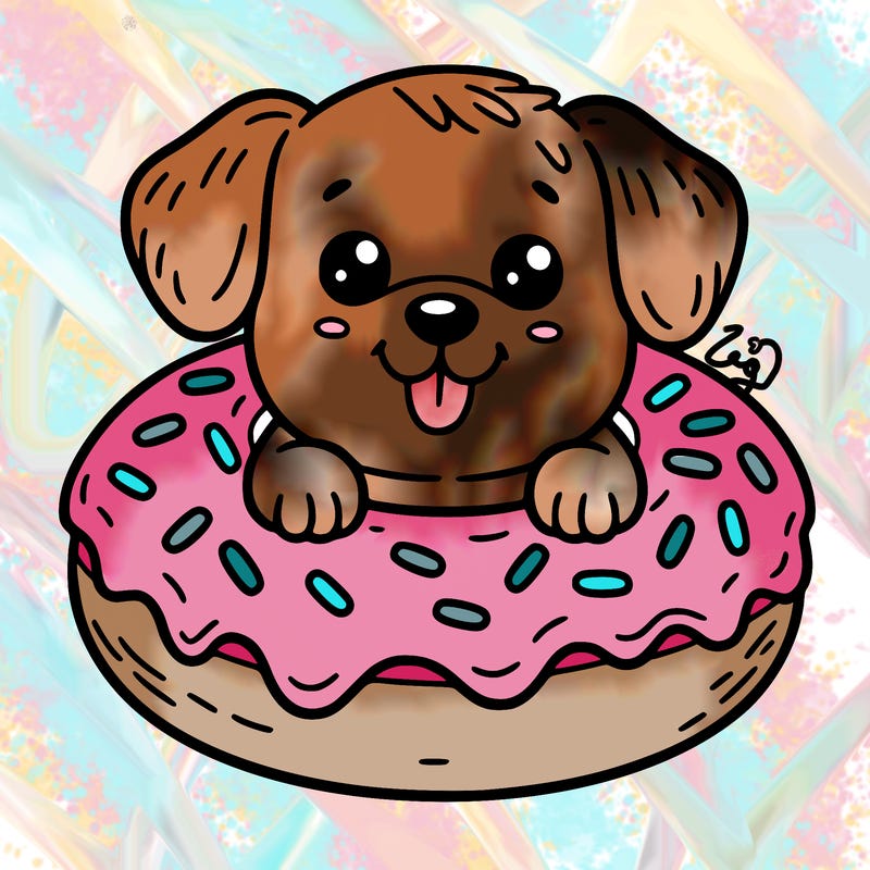 dog in a donut